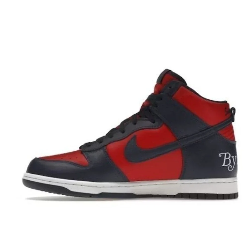 Nike x Supreme Dunk SB High By‎ Any Means Navy Red Sneakers Shoes Men's Size 11